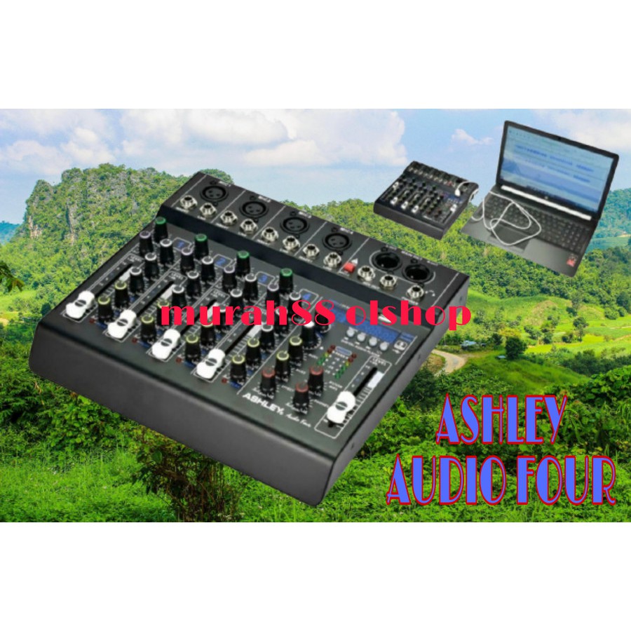 Mixer 4 Channel Ashley Audio Four USB MP3 Recording Bluetooth Phantom