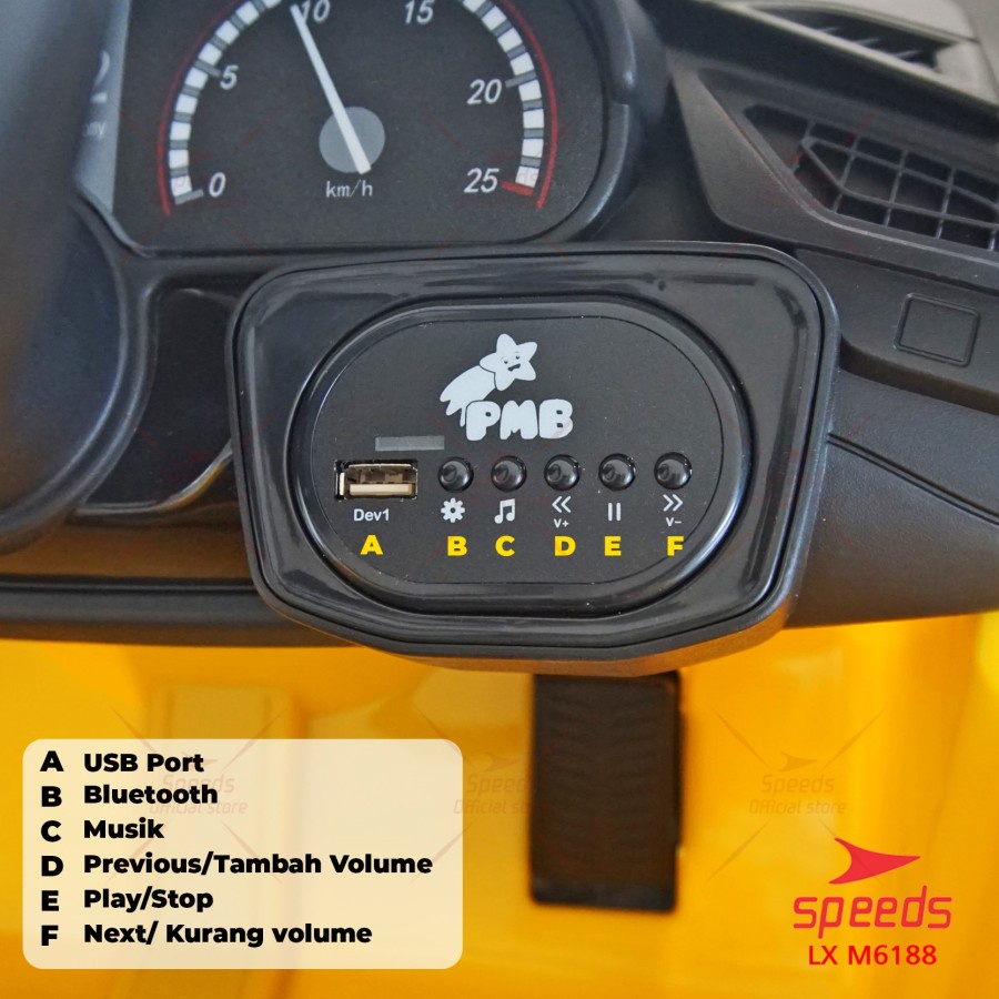 Mobil Aki Anak PMB 6188 Lamborghini Sport Remote Pintu Buka ( Remote + Gas Manual )-7