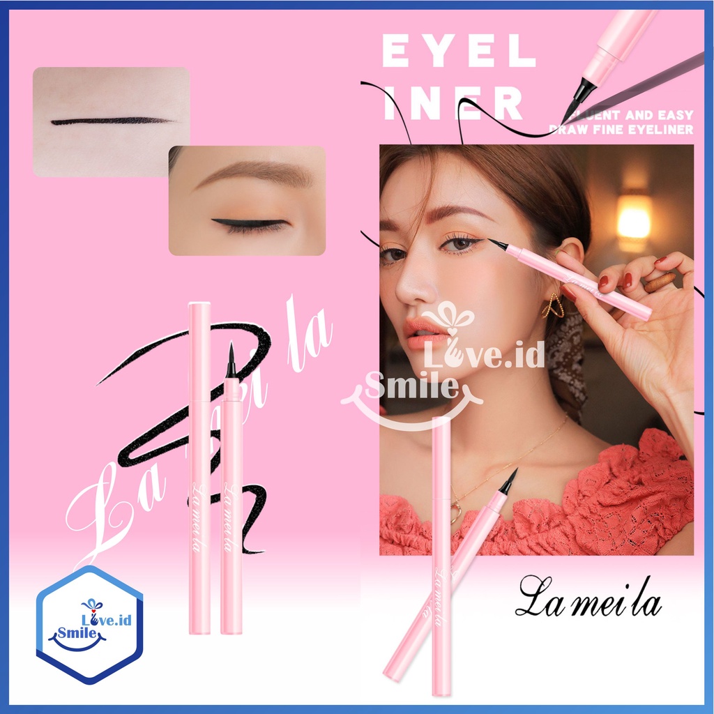 LAMEILA Eyeliner Pensil Cair Profesional Warna Hitam Anti Air Tahan Lama L17