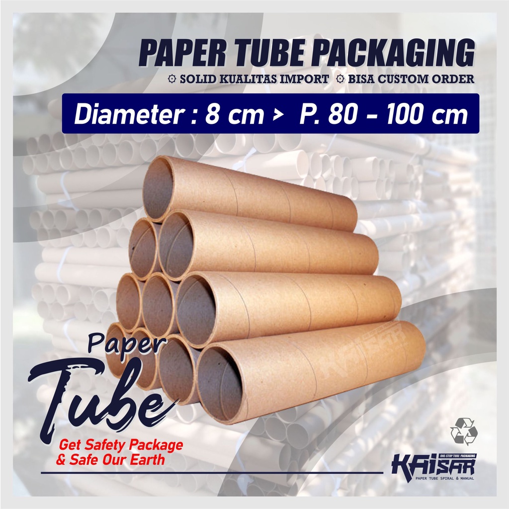 

Paper Tube / Tabung Selongsong / Dus Packing Diameter 8 cm Panjang 80 - 100 cm