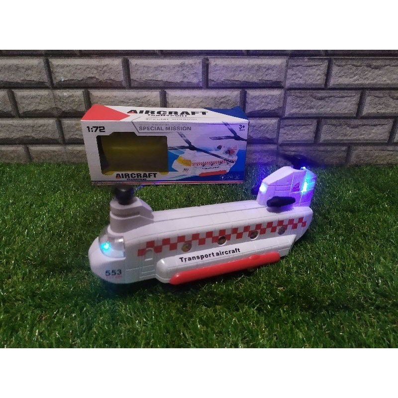 MAINAN PESAWAT AIR CRAFT HERCULES  GO - MAINAN PESAWAT BISA MENYALA & BERSUARA - MAINAN ANAK EDUKASI