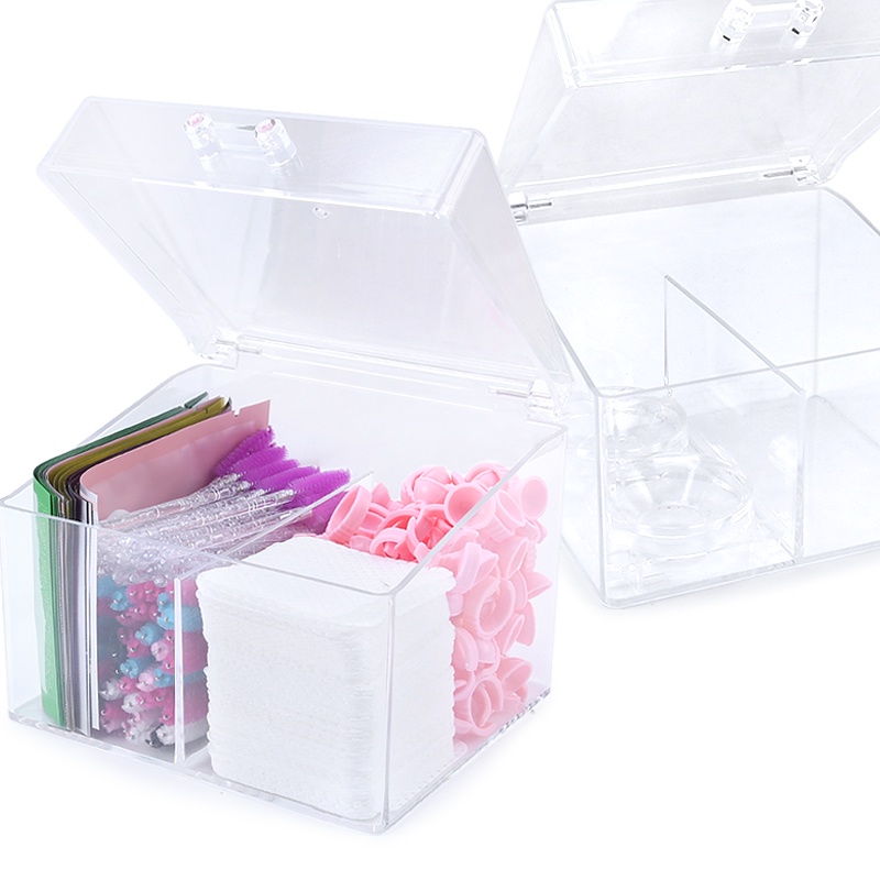 Kotak Penyimpanan Kosmetik Plastik Transparan Tahan Debu Sederhana Penyimpanan Spons Dapat Ditumpuk Terpisah Ukuran Besar Fashionable Box