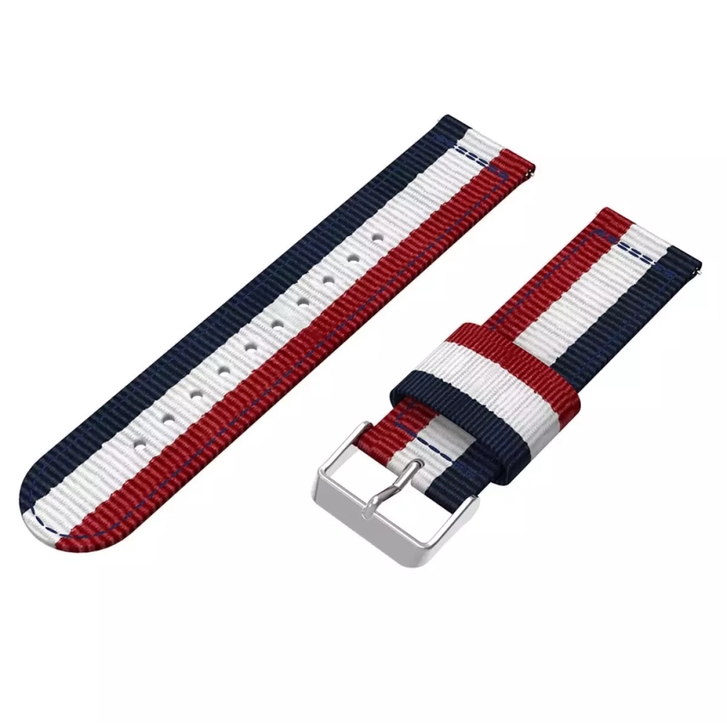 Nylon STRIPE Strap Samsung Galaxy watch 4 5 pro 40mm 44mm 42mm 46mm Active 1 2 HUAWEI Watch gt 2 3 42mm Amazfit Bip u GTS Garmin venu sq haylou ls02 Rs4 tali jam 20mm