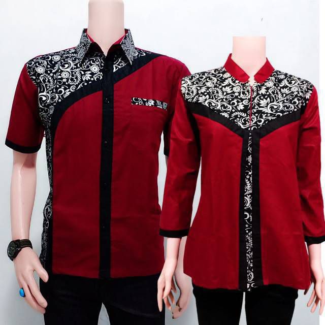 Maura/Couple Kombinasi/Sania Ruffle Batik Couple Pesta S.M.L.XL.XXL