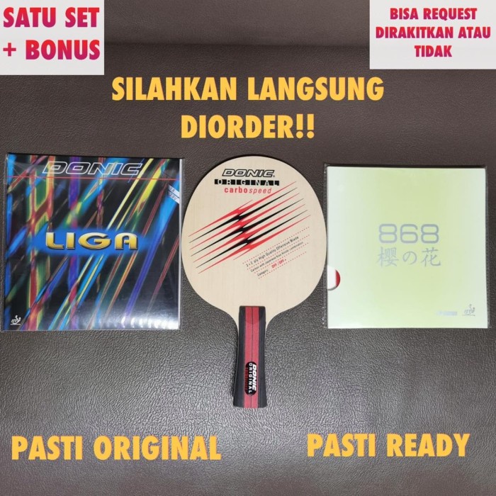 Bat Donic Ovtcharov Carbo speed plus karet Donic Liga dan Tuttle Set