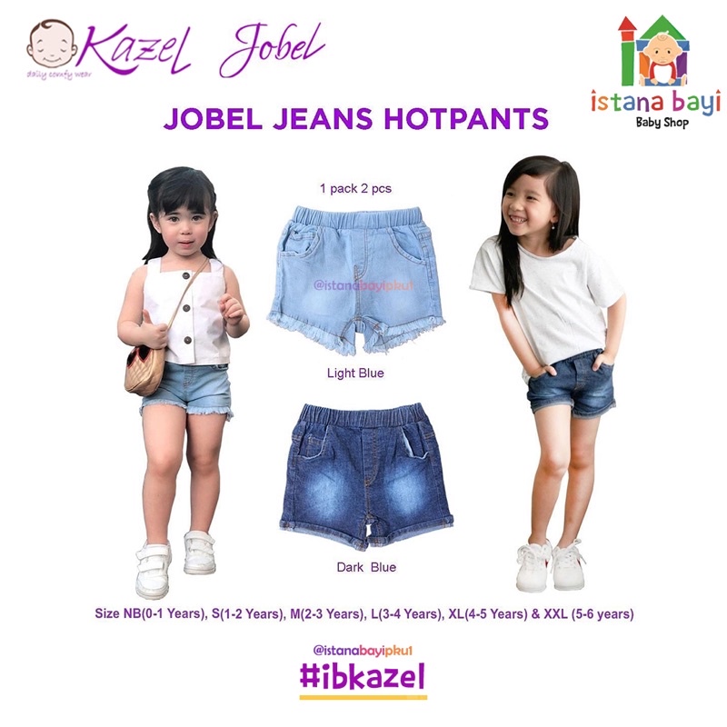 Jobel Jeans Hot pants (0 sd 5 tahun) - Celana anak/Baby jeans /Short pants