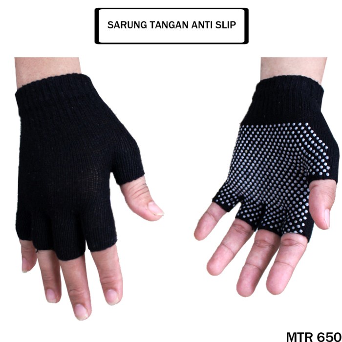 Sarung Tangan Rajut Yoga Setengah Jari / Sarung Tangan Motor Rajut Anti Slip Jari Buntung Sarung Tangan Anti Licin 1/2 Jari