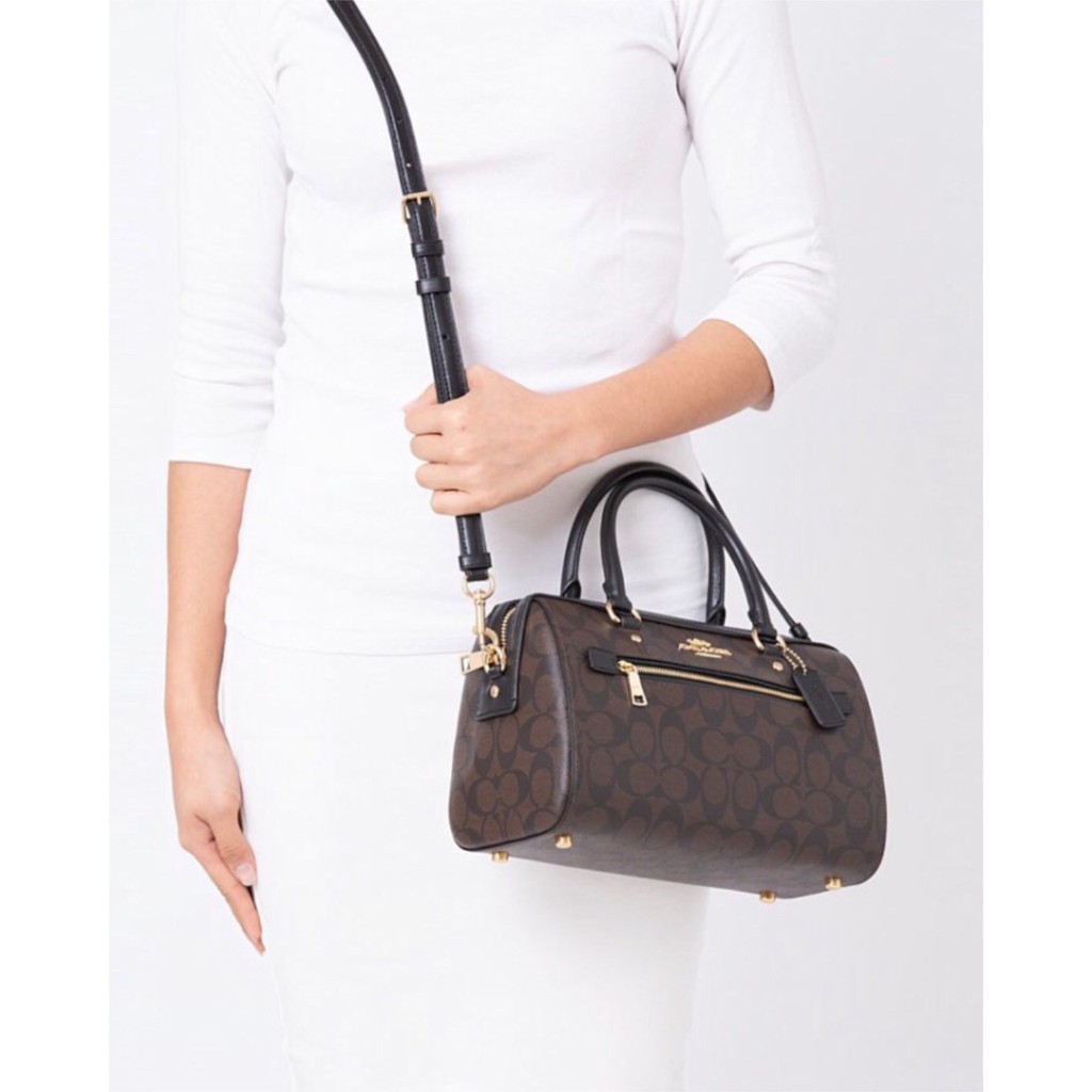 Coach Signature Rowan Satchel Brown Black - ORIGINAL 100%