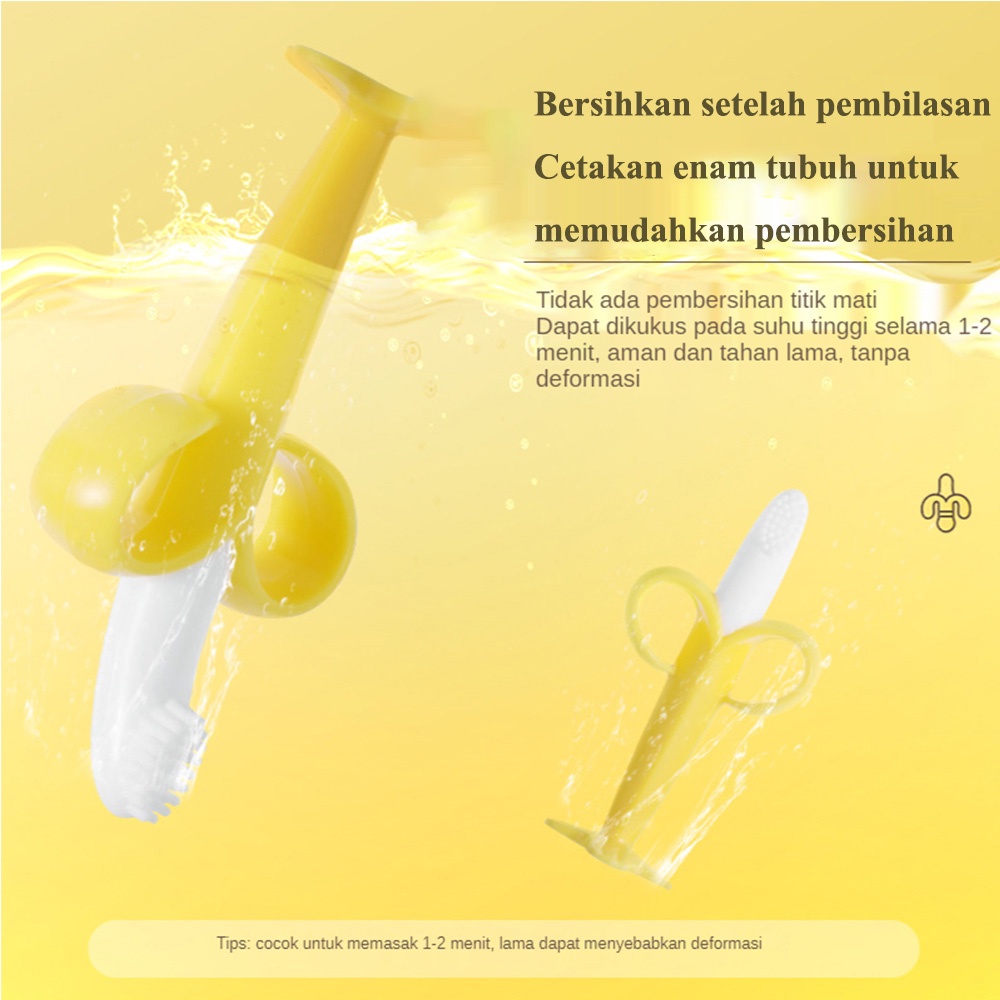 Teether Sikat Gigi Sikat Bayi Bentuk Pisang Bahan Silikon/Mainan Gigitan Bayi Motif Pisang/C 72