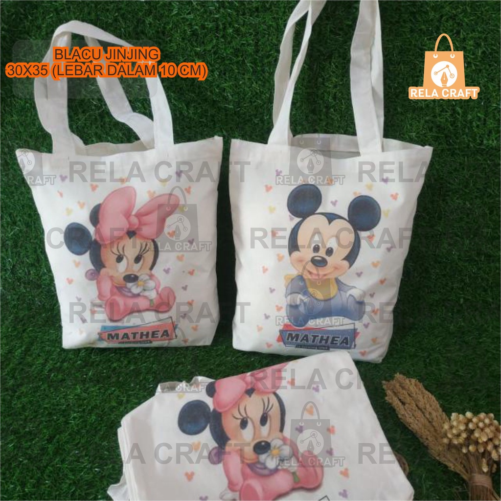 TAS ULTAH/SOUVENIR/BLACU CUSTOM/TAS ULANG TAHUN/BJ 30X35 (LEBAR DALAM 10) F4 1 SISI