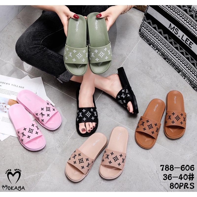 Sandal Slop Motif LV Tebal BEST SELLER Mokaya 788-771 dan 788-606