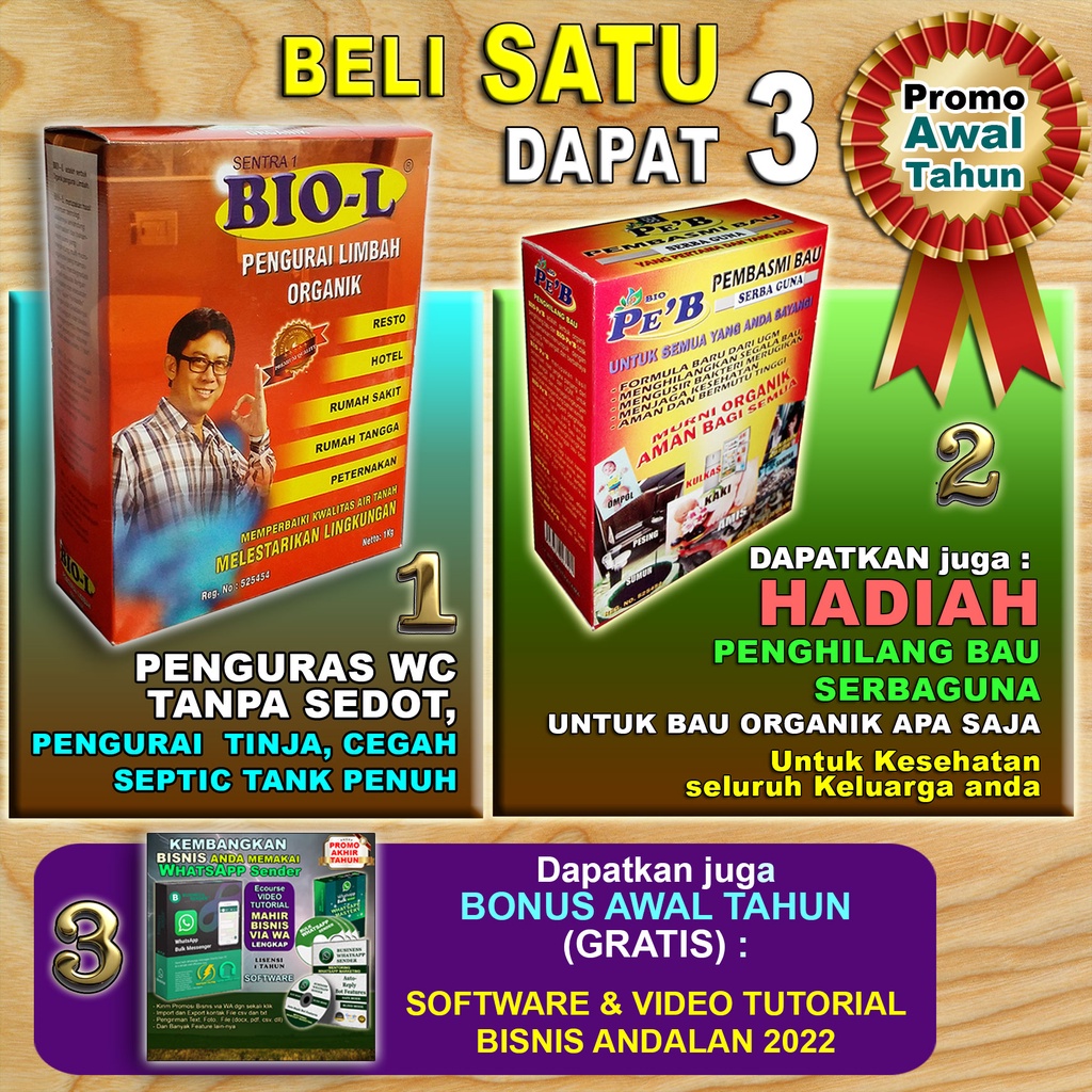 Bio-L, Kuras WC tanpa sedot, 100% Asli, Produk Organik, Pengurai Limbah, cegah mampet WC, Pengurai t