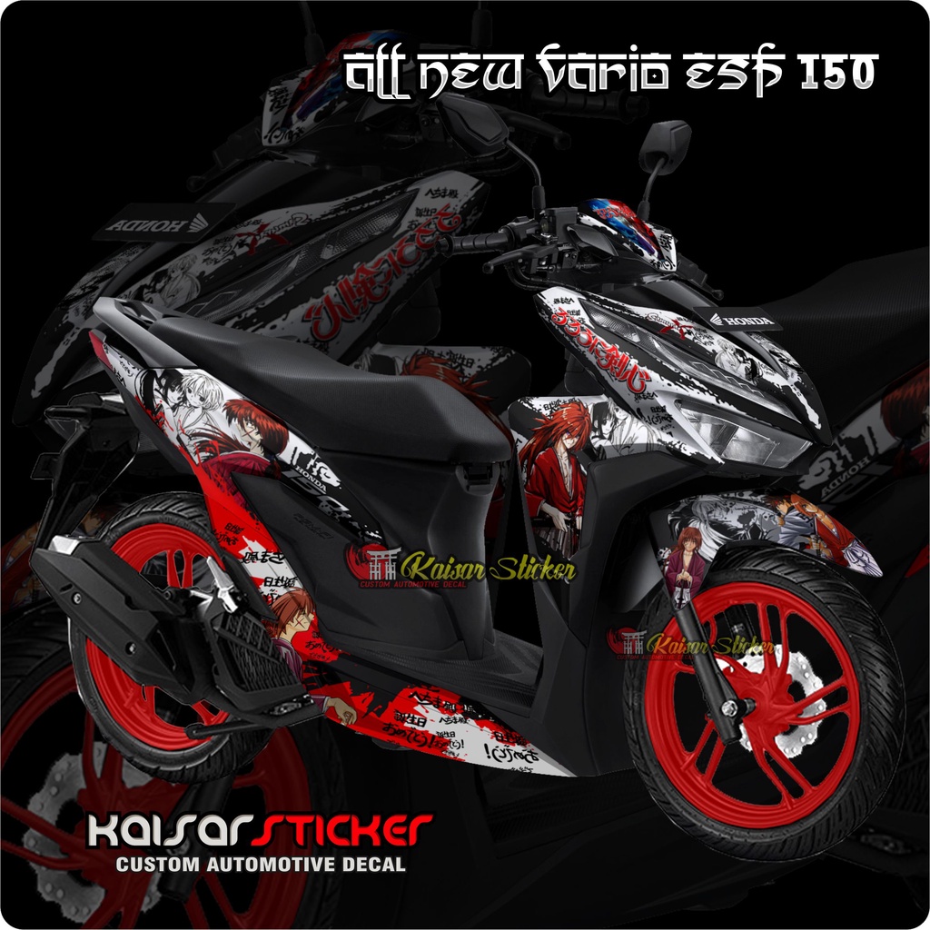 STICKER STRIPING MOTOR STIKER DECAL MOTOR FULL BODY VARIO 125-150 NEW ANIME SAMURAI X