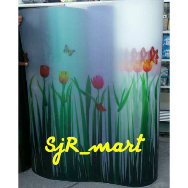 Fiber Pagar Tinggi 1 Meter TULIP PUTIH / Fiber Penutup Pagar / Fiber Plat Pvc Plastik