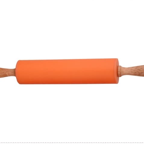 

KUE-PENGHIAS-ALAT- SILICONE ROLLER GILINGAN ADONAN KUE SILIKON GAGANG KAYU BAKING TOOLS - ORANGE,