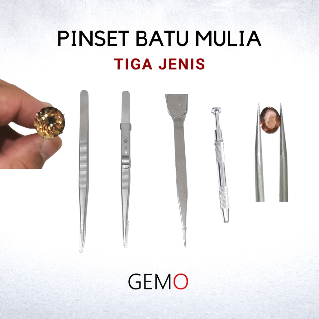 Pinset Penjepit Batu Mulia Akik  Intan Berlian Diamond / Gemstone Tweezer cocok untuk Toko Emas Perhiasan