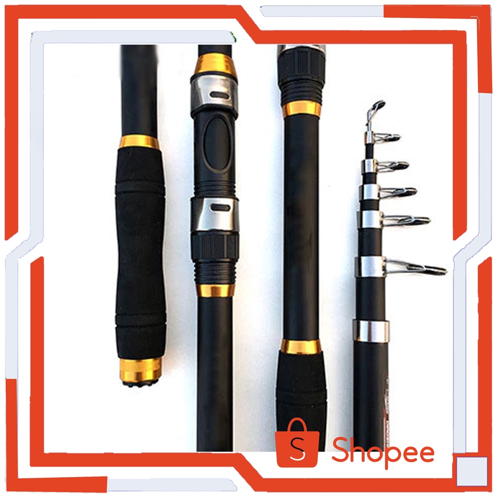 [[PROMO TERBAIK]] Joran Pancing Carbon Joran Pancing Portable Carbon Fiber Telescopic - TaffSPORT GH