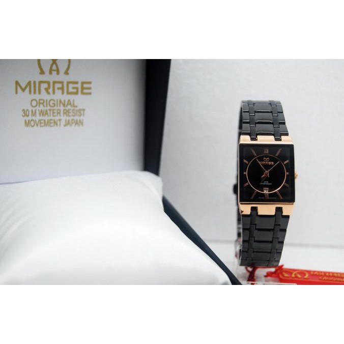 Mirage Jam Tangan Wanita 7908L Comb Black/Rosegold