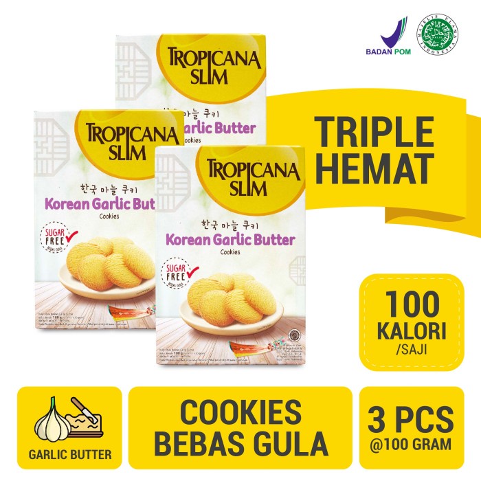 

KERING-KUE- TRIPLE PACK: TROPICANA SLIM KOREAN GARLIC BUTTER COOKIES (5 SCH) -KUE-KERING.