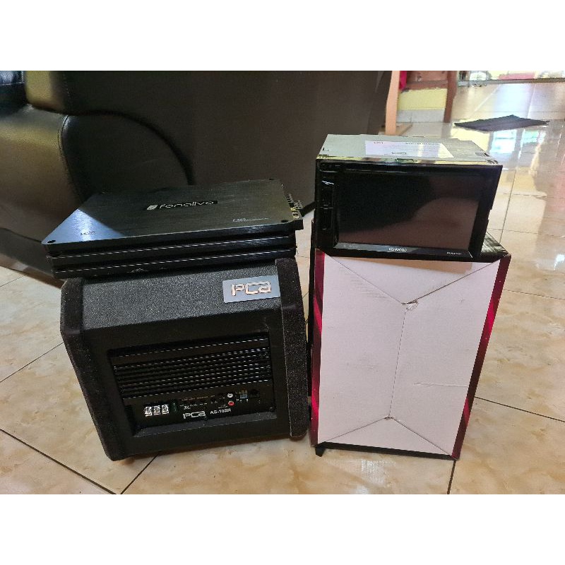 paket audio mobil kenwood + sub pca + power fonalivo
