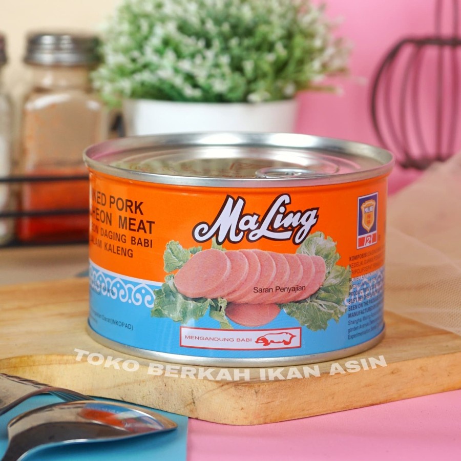 

MA LING Canned Pork / Daging Babi Maling Luncheon Meat - TTS 397 GRAM - BESAR