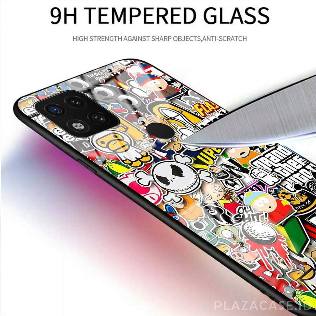 Softcase Glass Kaca [K64] for REDMI 9C RENO 4F V20 V20 SE A53 C17 RENO 4 REALME 7i Y30 Y50 A31 A73
