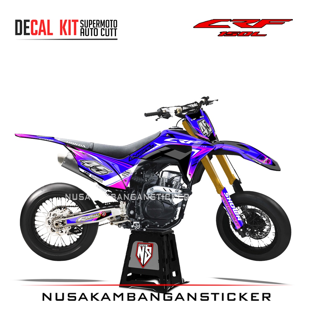 STICKER SUPERMOTO CRF 150 L GRAFIS FLAG GOPRO CRF BIRU 05