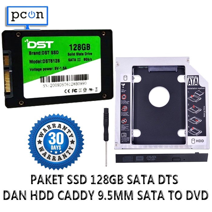 SSD 128GB SATA DST DAN HDD CADDY SATA TO DVD TO HDD