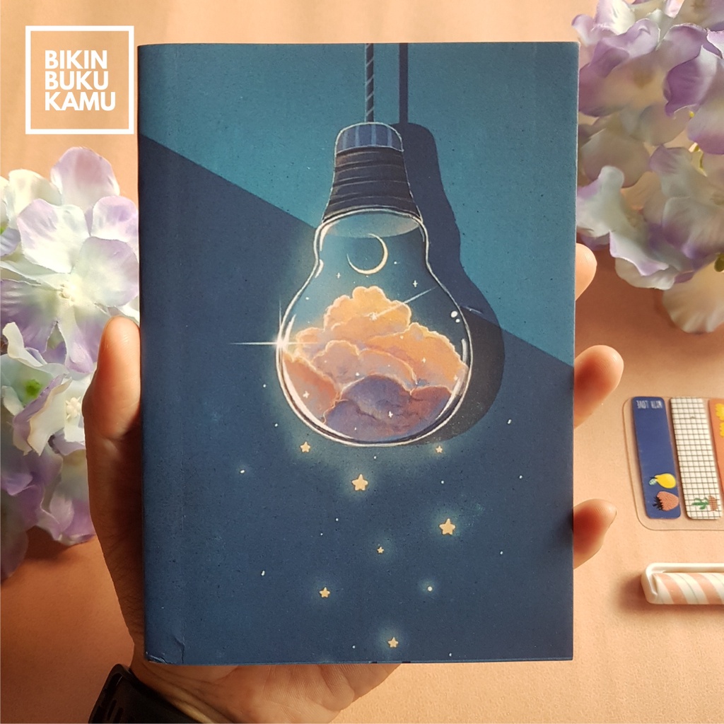 

[57gsm] A6 Notes Notebook Mini Saku Pocket Book Bookpaper Softcover Polos - Lamp Night Sky