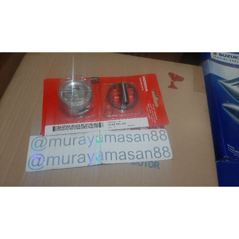 PISTON KIT SET SEHER KIT SET BEAT FI 2013 DI JAMIN ORIGINAL 100% HONDA KODE PART:131A3- KZL-305
