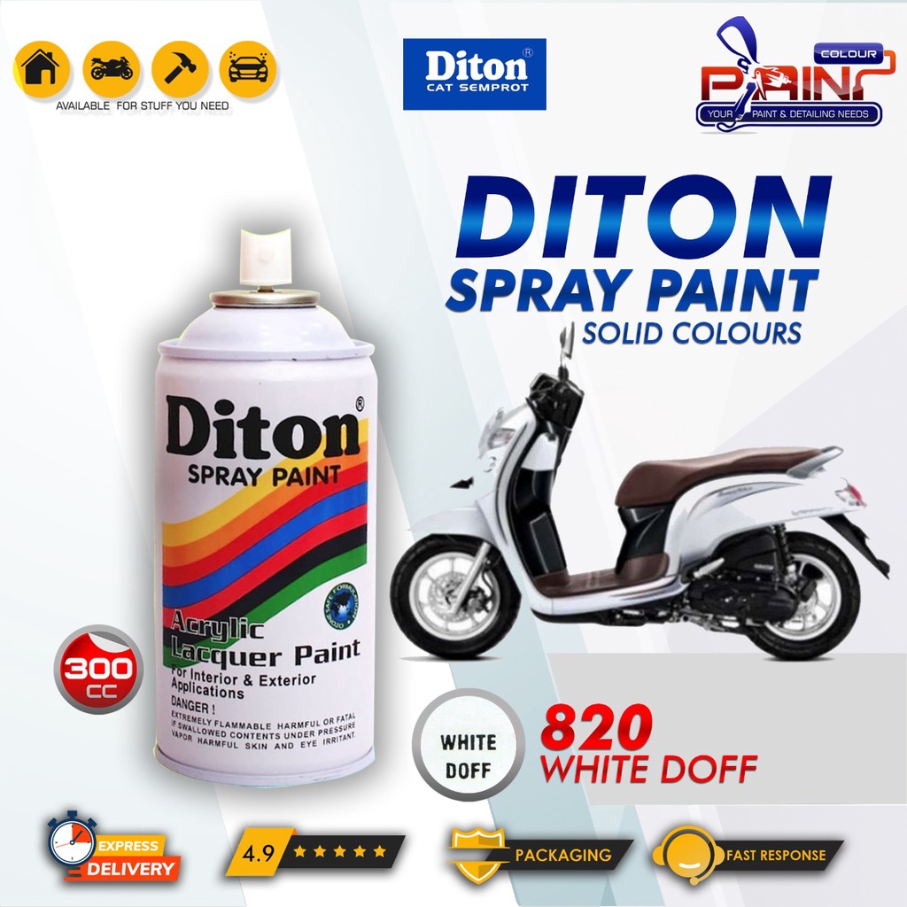 Diton 820 White Doff Cat Semprot/Pylox/Samurai Motor/Helm/Gundam