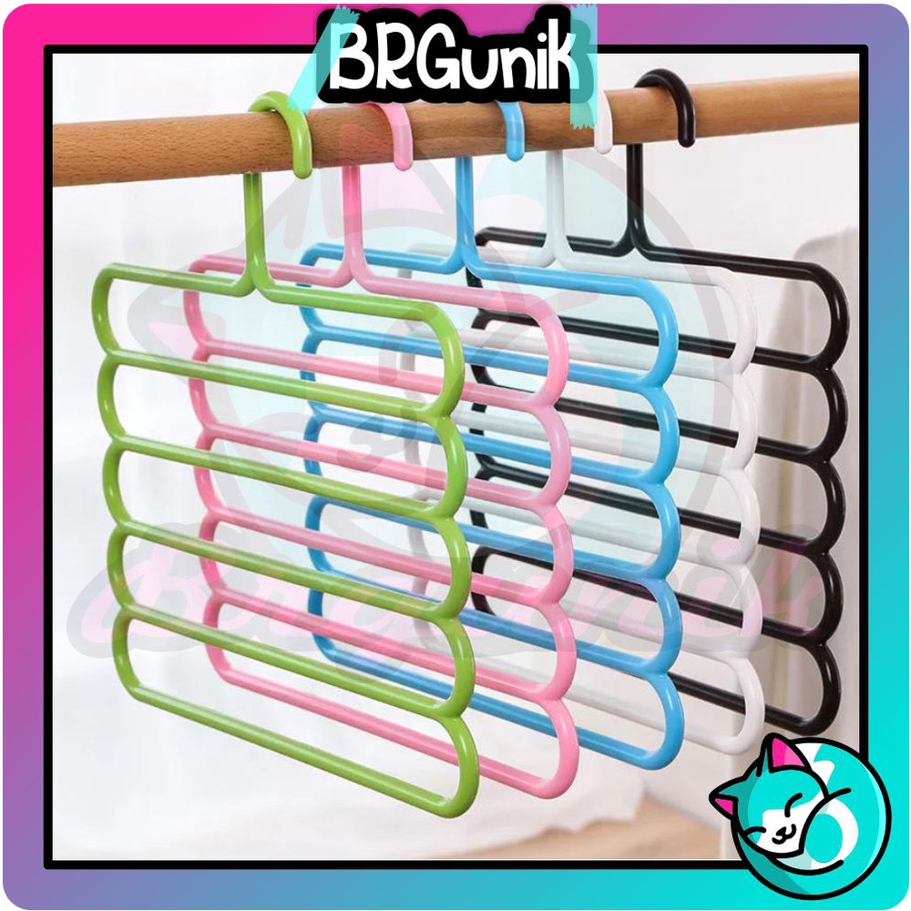 BRGUNIK Gantungan Hanger Susun 5 Laundry Gantungan Multifungsi Scarf R062