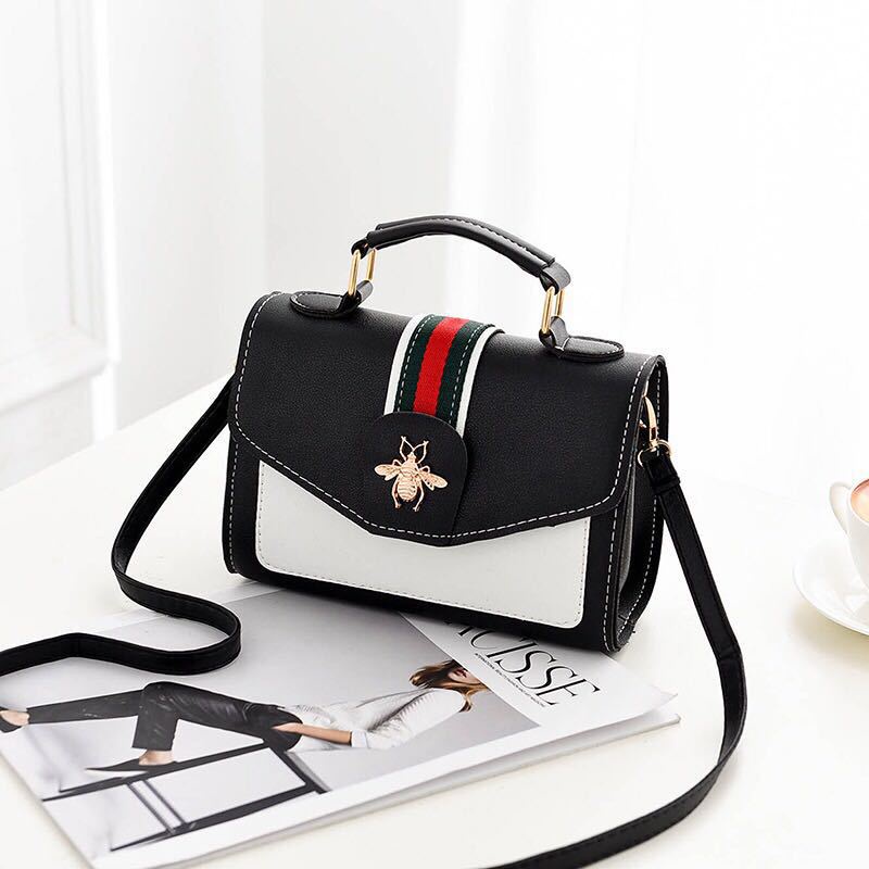 ♥DPS829♥T116 Tas Bahu Selempang Ukuran Kecil Wanita Strap Lebar dengan Resleting untuk Travel