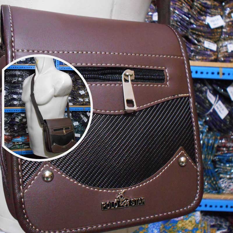 Tas Kotak Tas slempang  pria a0511 tas slempang kecil warna coklat