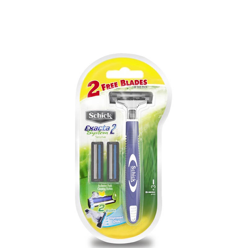 Schick Exacta 2 System Kit 1 + 2's Schick Quattro Titanium Kit Alat Cukur Pria
