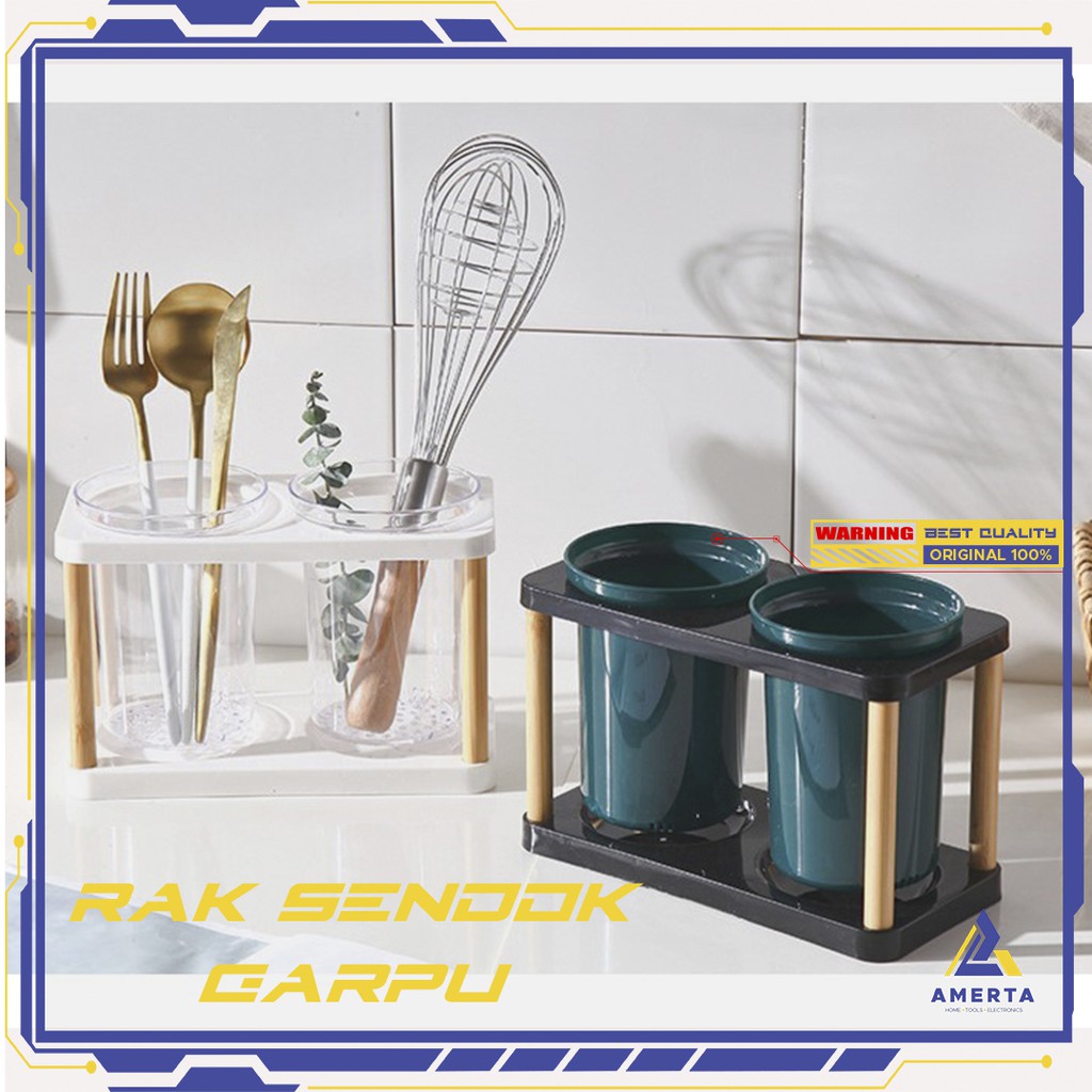 Love Life Rak Organizer Dapur Tempat Sendok Garpu Kitchen Storage Box Transparent