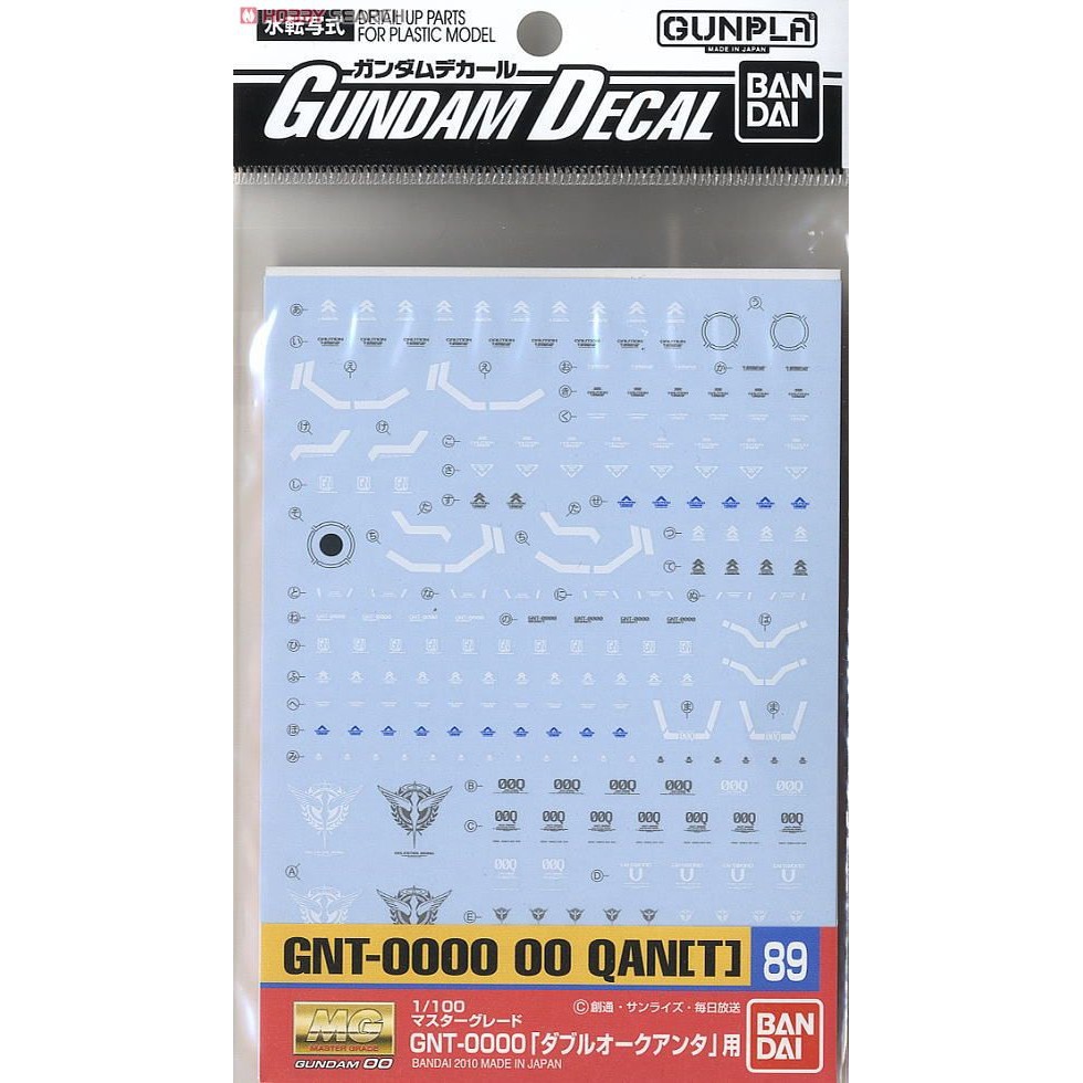 Water Decal   Gundam Decal No 89   MG QanT   Bandai