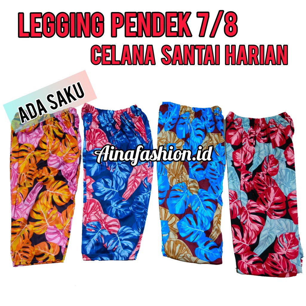 Celana Pendek Hyget Harian Santai (Ada Saku) - LEGGING HYGET MOTIF PENDEK 7/8 MURAH