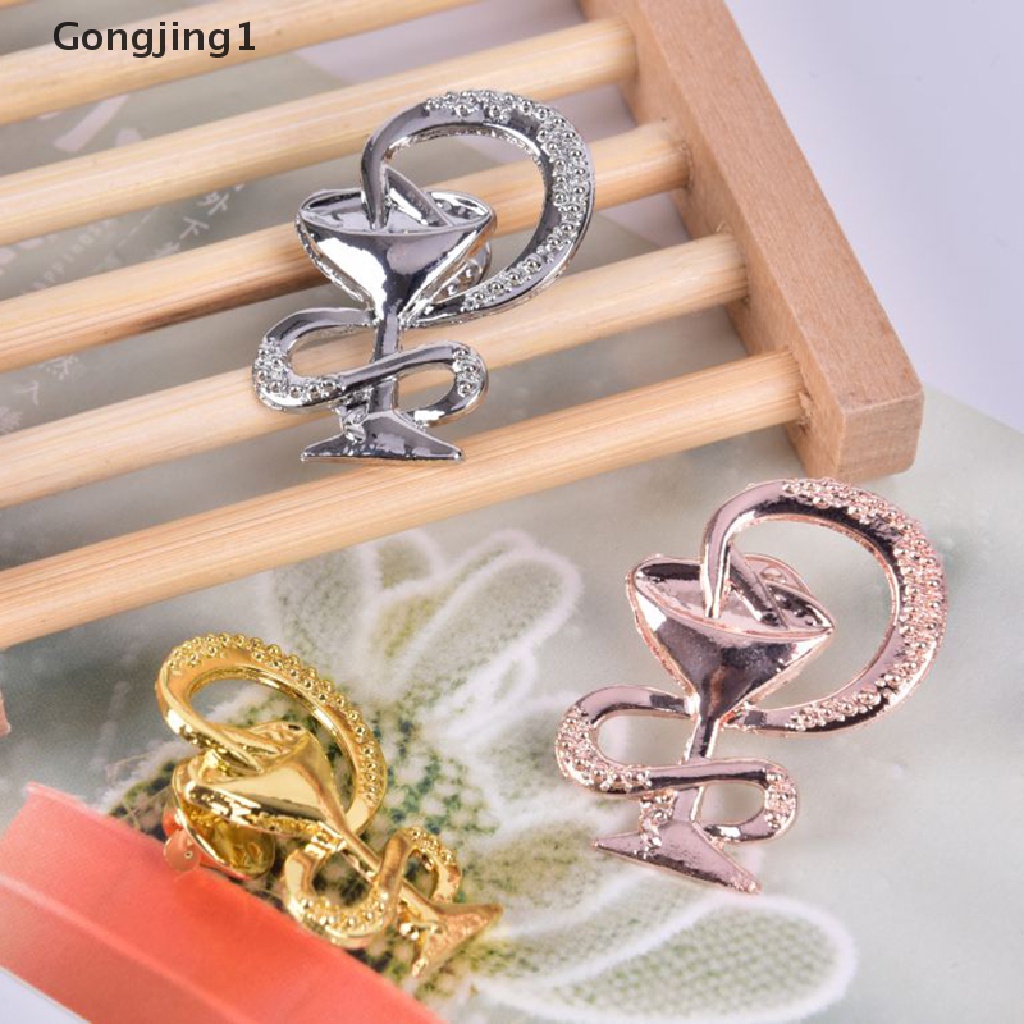 Gongjing1 Bros Pin Desain Simbol Medis Ular Aksesoris Wanita