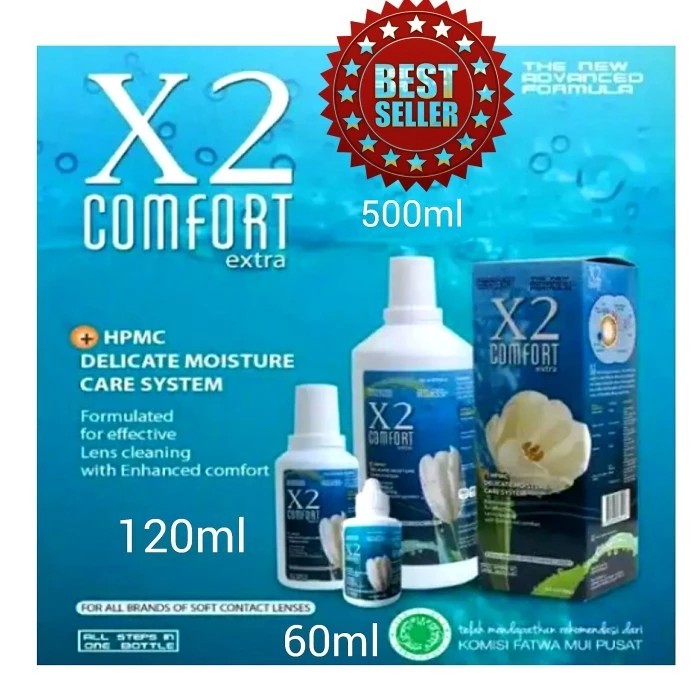 X2 COMFORT CAIRAN PEMBERSIH SOFTLENS. UK. 500ML/120ML/60ML