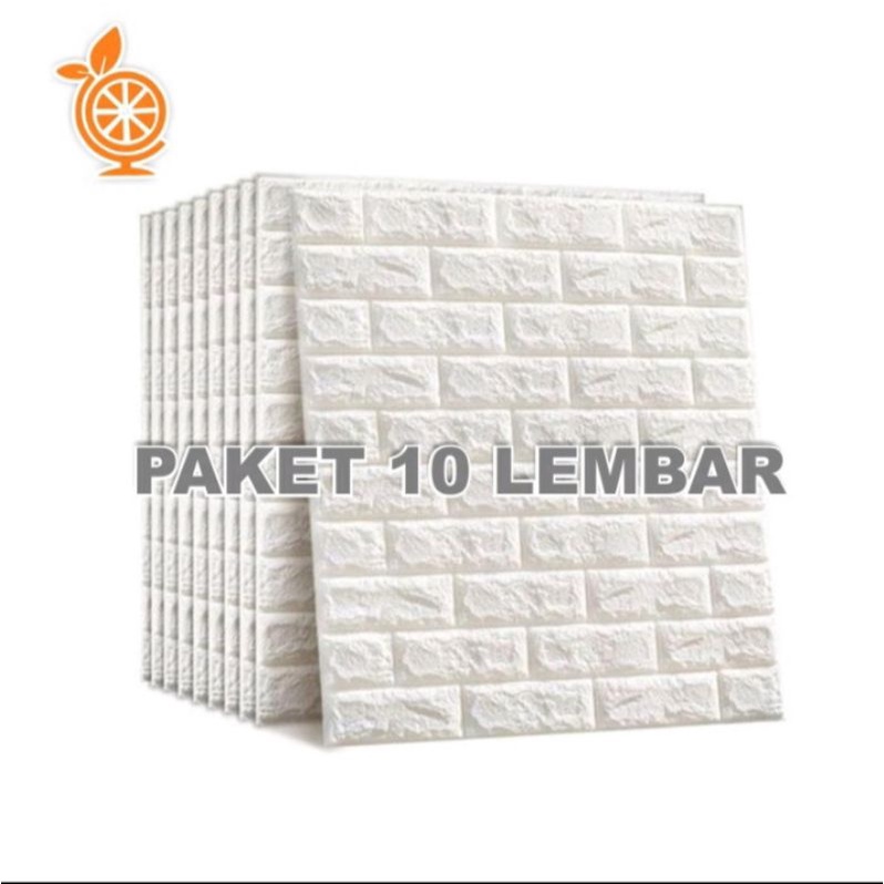 PAKET 10 LEMBAR. Wallpaper Dinding 3D Wall Sticker Foam Batu Bata Wallpaper Dinding Murah