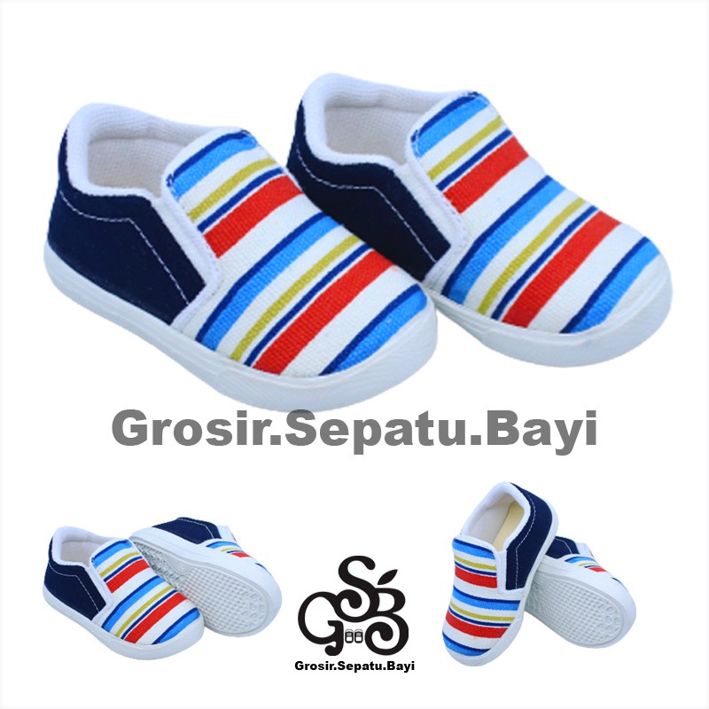 sepatu anak laki laki perempuan slip on motif Rainbow murah