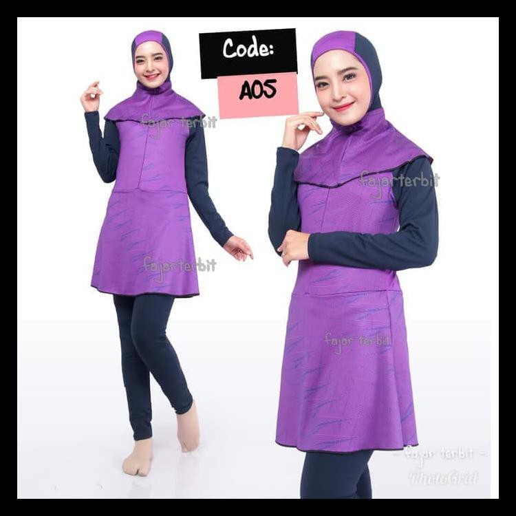 100%TERLARIS BAJU RENANG PEREMPUAN MUSLIM DEWASA BAJU RENANG WANITA ANAK REMAJA 2 - ABU -ABU TUA, M