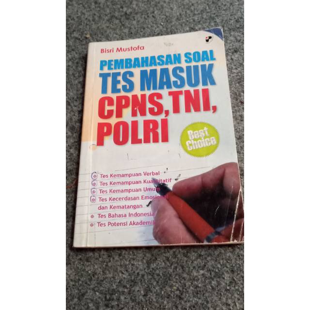 BUKU TES MASUK CPNS, POLRI PENULIS BISRI MUSTOFA PRELOVED BEKAS