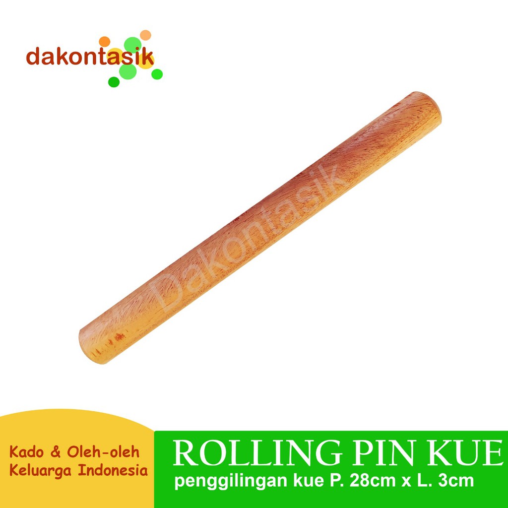 dakontasik - Rolling Pin Kayu Penggilingan Kue Kering Kayu Tanpa Gagang