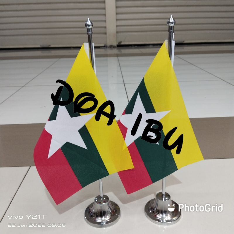 

best seller tiang stenlis meja+bendera MYANMAR ready stock