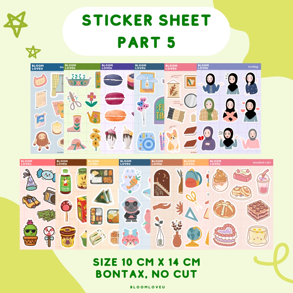 

STIKER SHEET AESTHETIC STIKER JOURNAL BUJO DECO PLANNER POLCO DECO TUMBLR