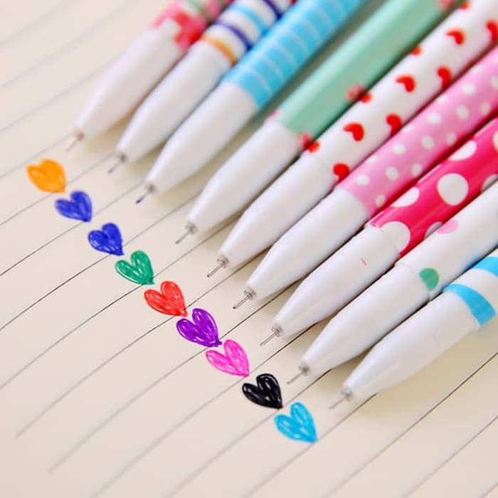 P38 Pulpen Warna  Warni  Bolpoin  Berwarna Pen Pena Set 1 