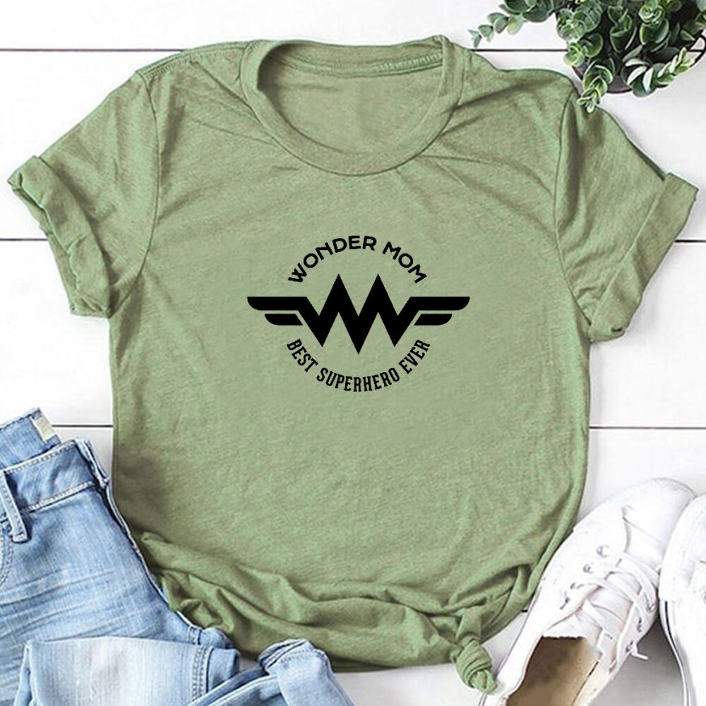 MYSTIQUE.ID-BAJU KAOS WONDER MOM T-SHIRT LUCU DAN AESTHETIC