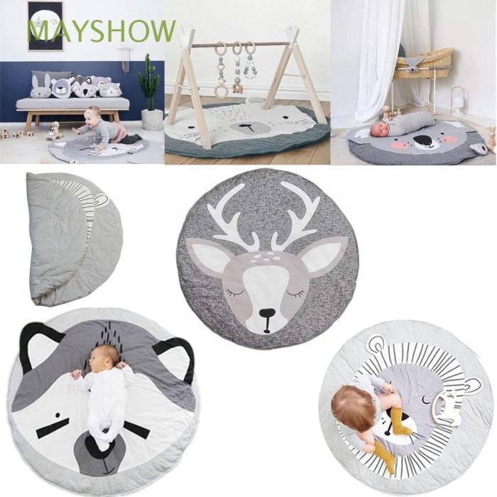 Baby | Matras Tidur Bayi Bentuk Bulat Motif Kartun Hewan